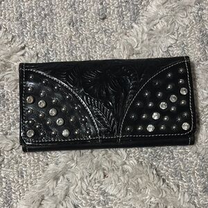 American West Black Studded Wallet
